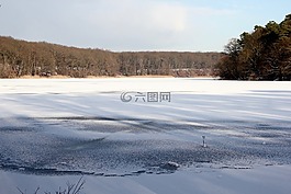 湖,冬天,冷
