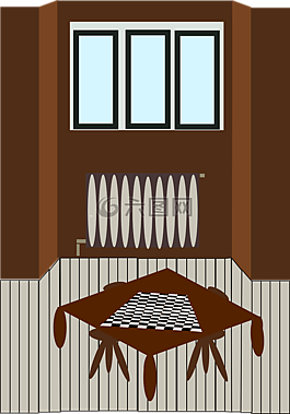 棋,房間,椅子