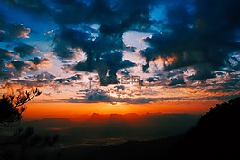 德州,山,日落