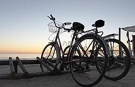 自行車,懷舊,日落