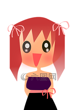 動漫,女孩 readhead,黑