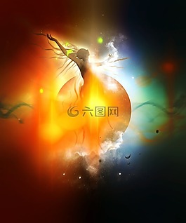 天使,橙色,發(fā)光