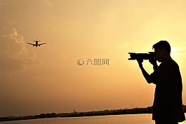 日落,側(cè)影,日出