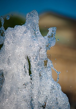 噴泉,水,泡沫