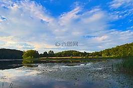天空,湖,藍(lán)色