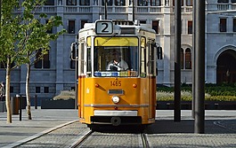 布達(dá)佩斯,黃色,電車(chē)