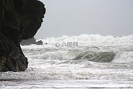 海,風暴,波