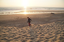 海灘,沙,孩子