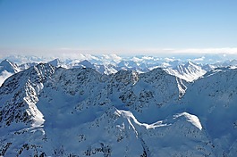 雪,山,冬季