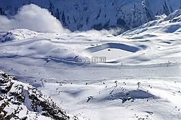 雪,冬季,山