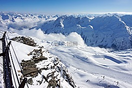 雪,冬季,山