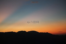 景觀,黎明,日落