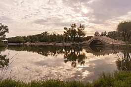 天空,湖,橋