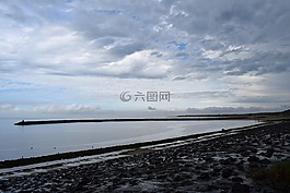 海景,岸,地平線