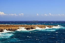 岩质海岸,波,海