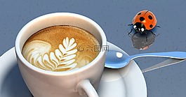 甲蟲,咖啡,杯