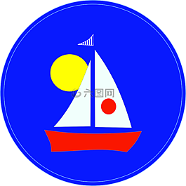 帆船,藍色,船