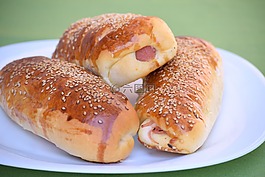 面包,輥,食品