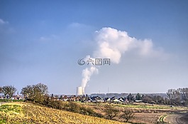 核发电厂,地方,天际线