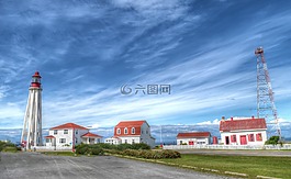 云,燈塔,全景圖