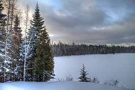 湖,雪,冬天