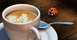 甲蟲,咖啡,杯