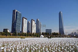 韩国仁川松岛,建筑,松岛中央公园