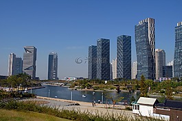 韩国仁川松岛,建筑,松岛中央公园