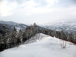 冬季,山,視圖
