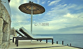 天空,海灘,海