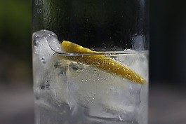 喝,檸檬,玻璃