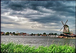 荷蘭,zaanse schans,風(fēng)車