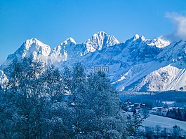 冬天,山,寒冬