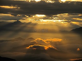 橙色的天空,云,日落
