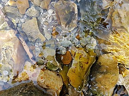 巖,鵝卵石,水