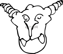 魔鬼,臉,牛角