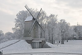 podlasie,冬季,風(fēng)車