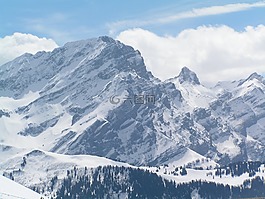 阿爾卑斯山,山,雪