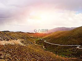 山,景觀,夏天