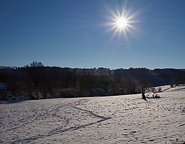 雪,冬天,太陽