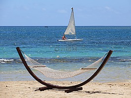 海灘,夏季,海