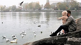 父親,嬰兒,巖