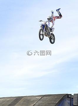 摩托車,特技表演,跳