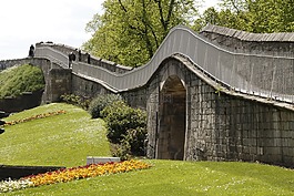 草坪,天空,橋