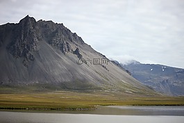 冰島,山,湖