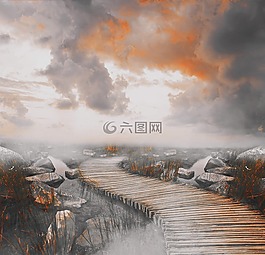 景觀,背景,天空