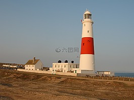 燈塔,海,日落