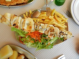 生菜,土豆,魷魚