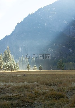優(yōu)勝美地,薄霧,原野