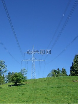 strommast,電源線,天空